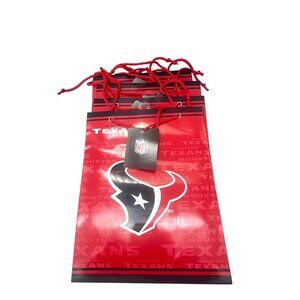 Houston Texans NFL Gift Bags Set Of Four Red Rope Handles Football